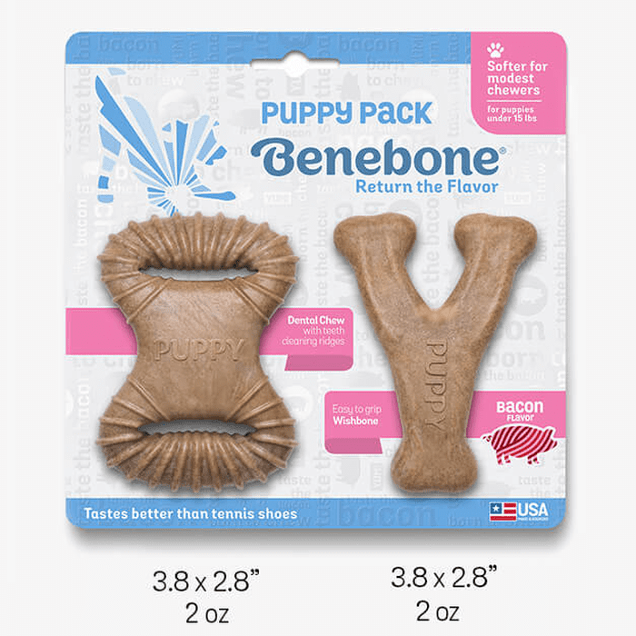 Benebone Puppy Pack Dental Chew & Wishbone Bacon