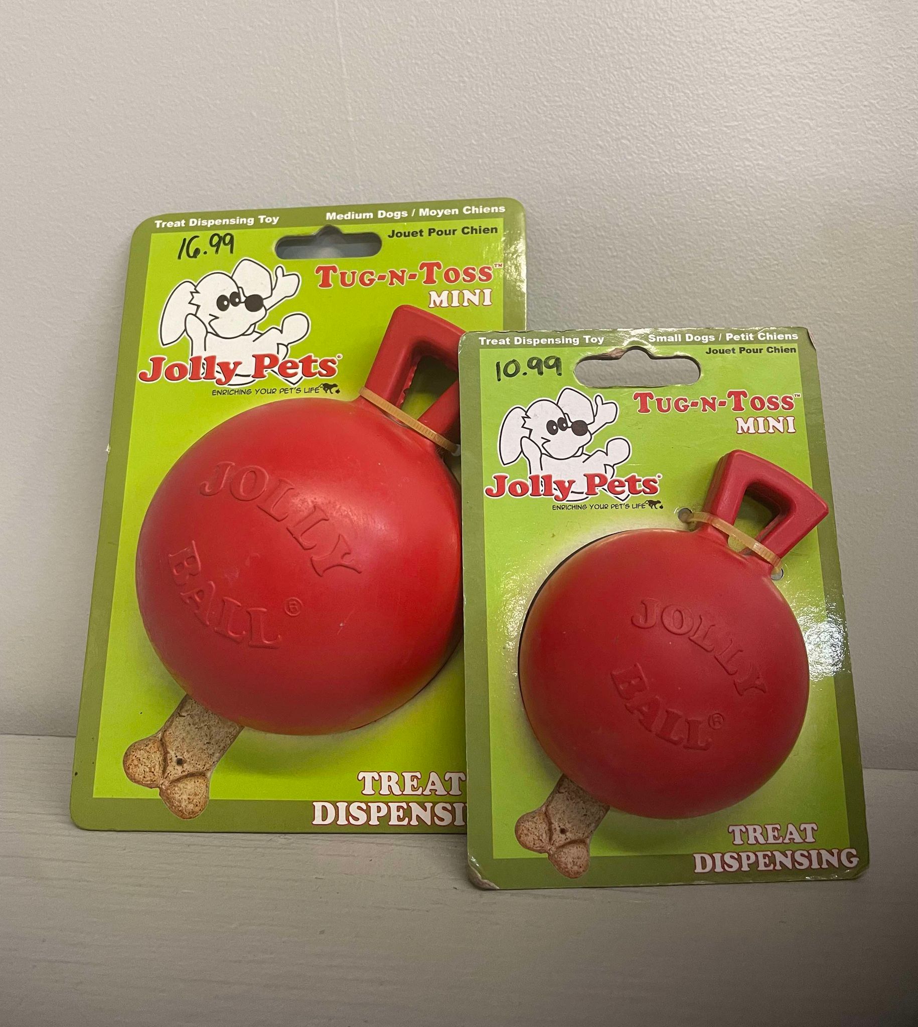 Jolly Pets Tug-n-Toss Mini 3"et 4"